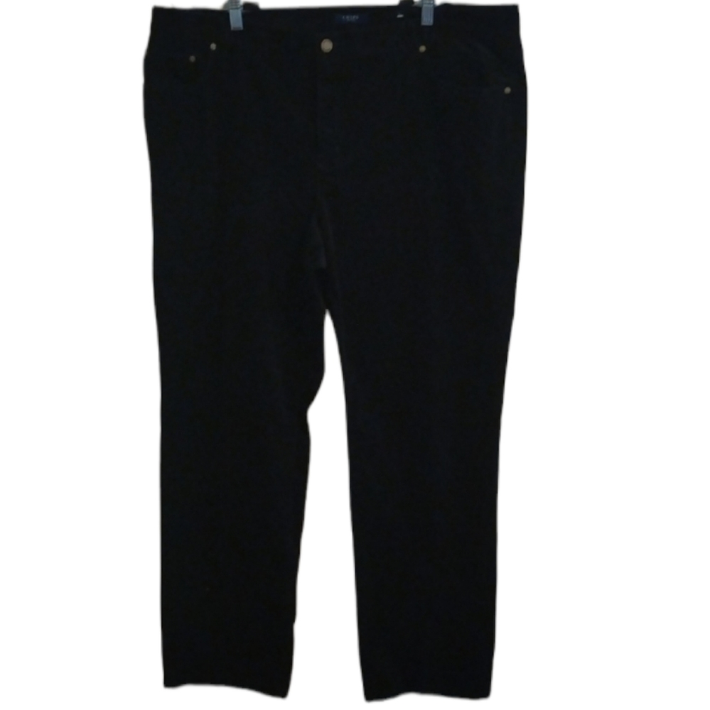 Chaps black corduroy pants women's size 20 W